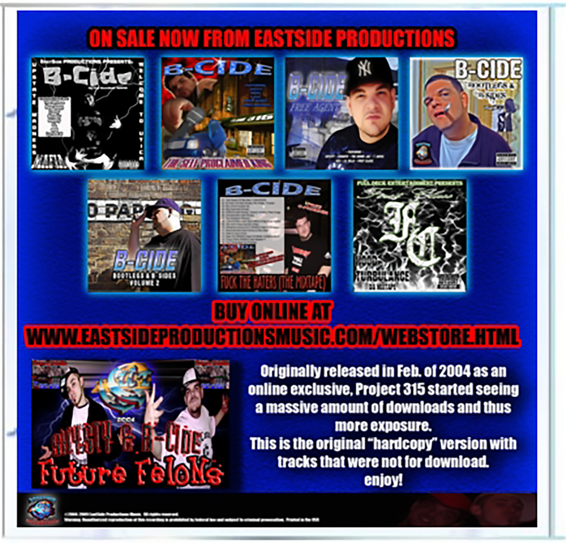 Future Felons (B-Cide & Shysty) – Project 315 (CD) - Image 3